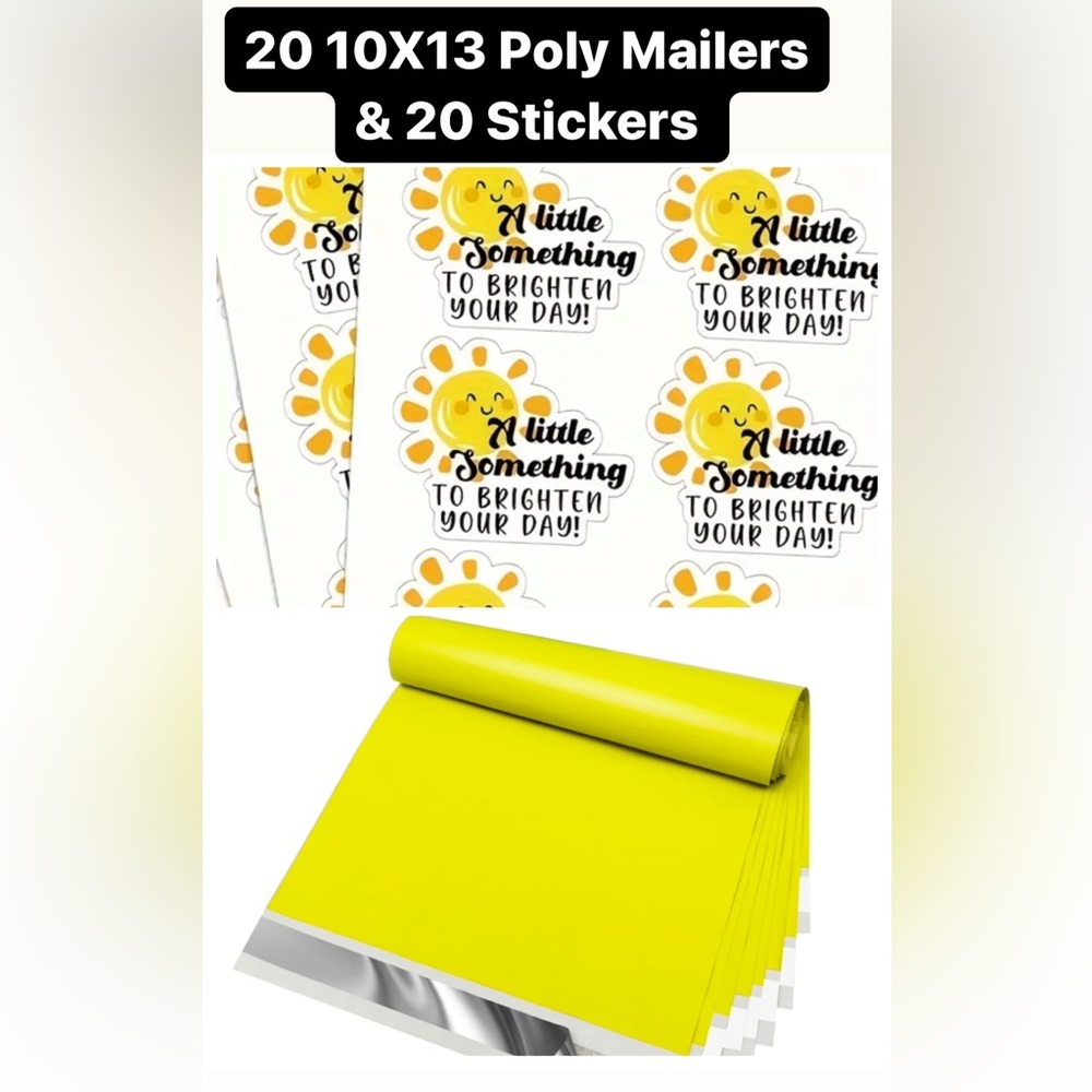 40 piece bundle 20 Poly Mailers & 20 Stickers